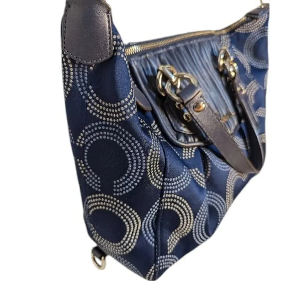 COACH Ashley Dotted Op Art Signature Satchel EUC